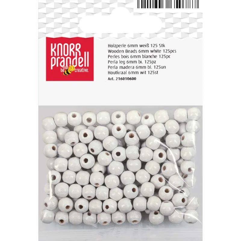 Rea Träpärlor 6 mm Knorr Prandell Vita