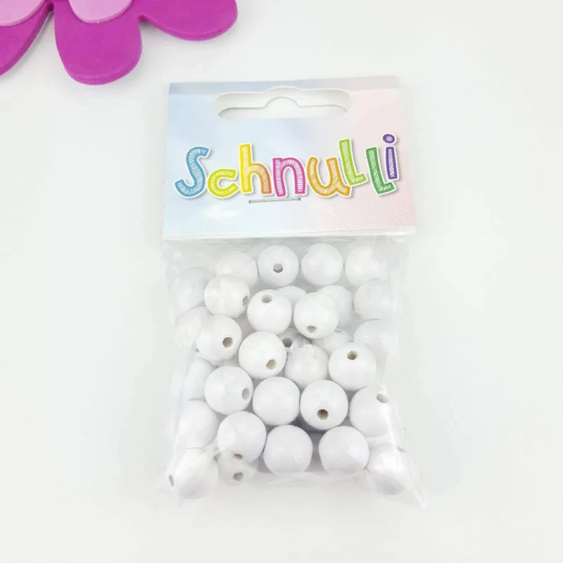 Expressleverans Träpärlor 10 mm Schnulli Vit 401