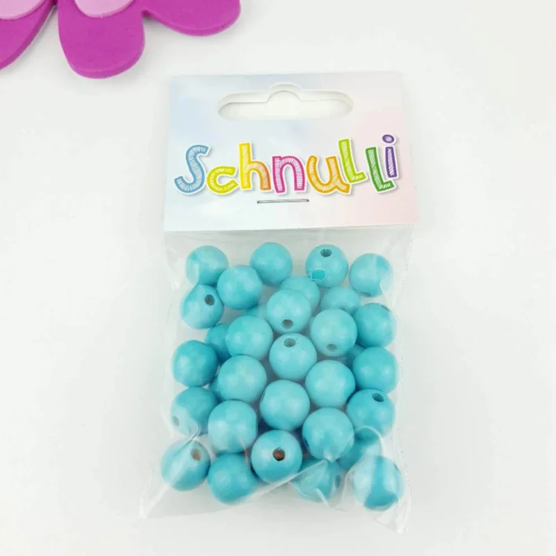 Träpärlor 10 mm Schnulli Turkos 403 Nyhet