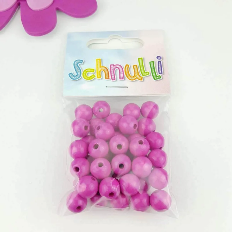 Träpärlor 10 mm Schnulli Mörkrosa 406 Sista chansen