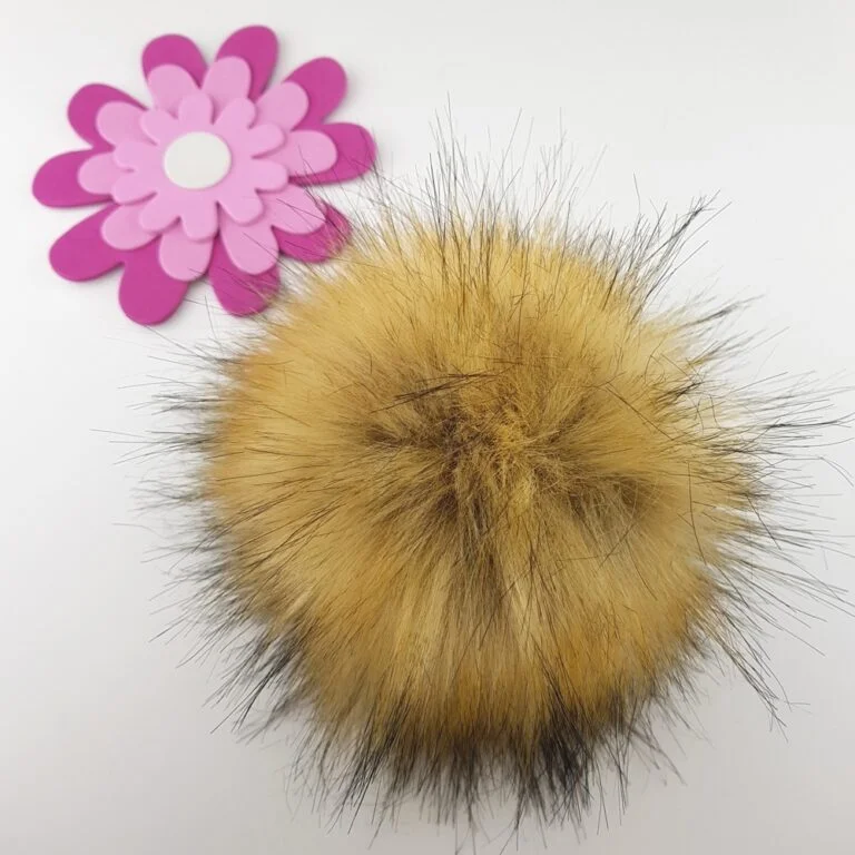 Fri frakt Pälstofs Maffig Superfin Natur 14 cm tryckknapp