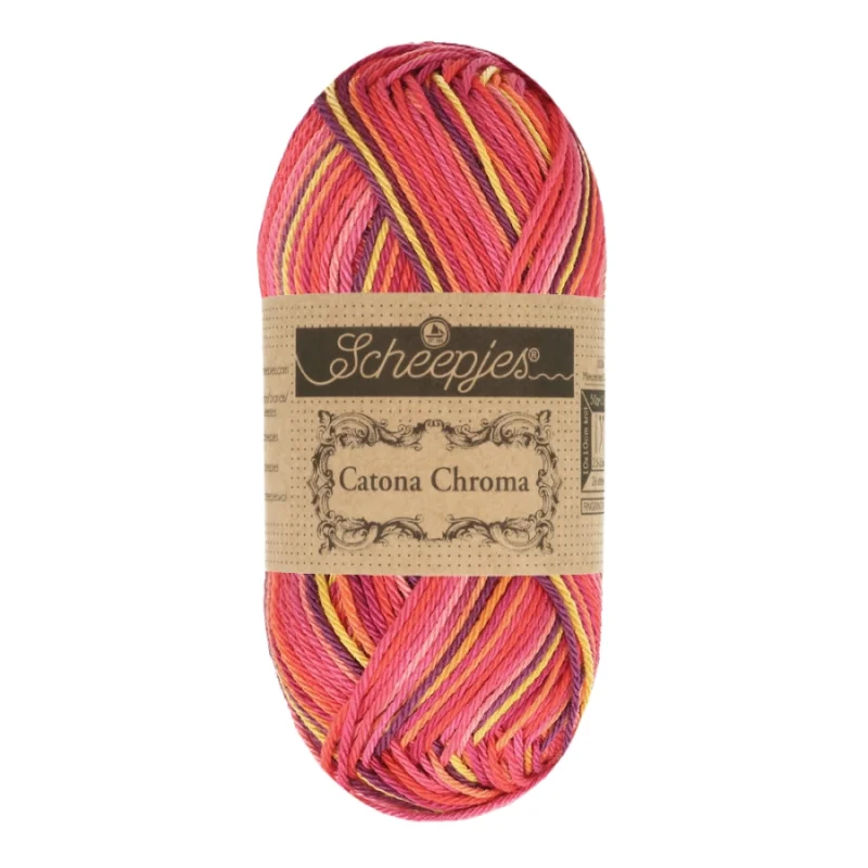 Catona Chroma Scheepjes 50g Sunrise Rödgul 016 Extra rabatt