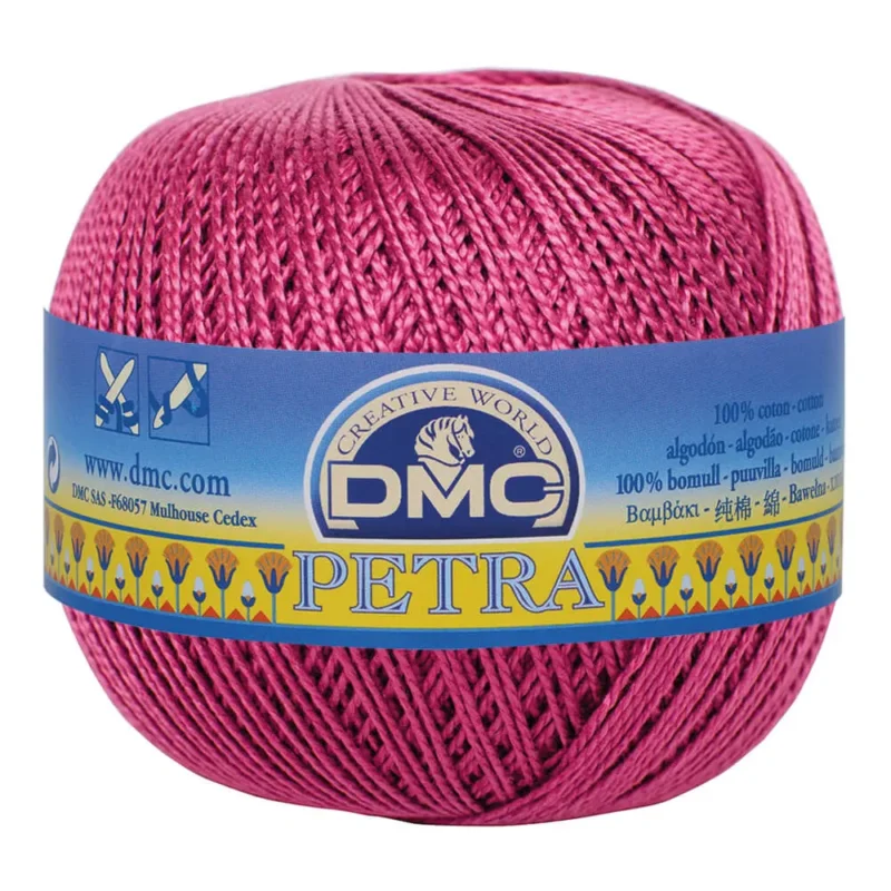Virkgarn Dmc Petra Nr 8 100 g Mörkrosa 53803 Lägg i varukorgen