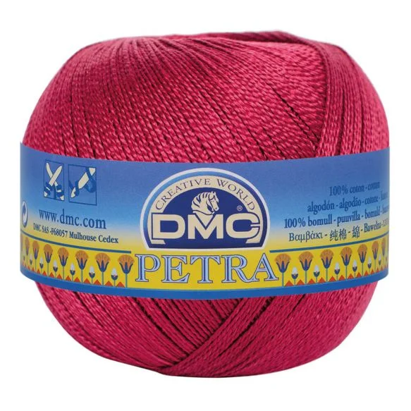 Virkgarn Dmc Petra Nr 8 100 g Varmröd 05815 risnedsättning
