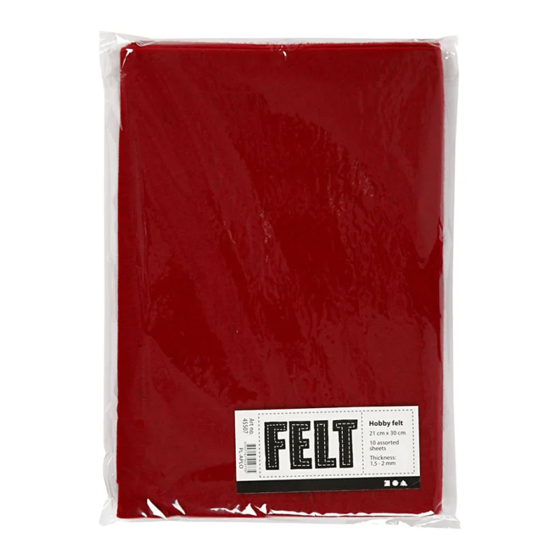 Outlet Hobbyfilt till pyssel 20 x 30 cm 45507 Varmröd 10 ark