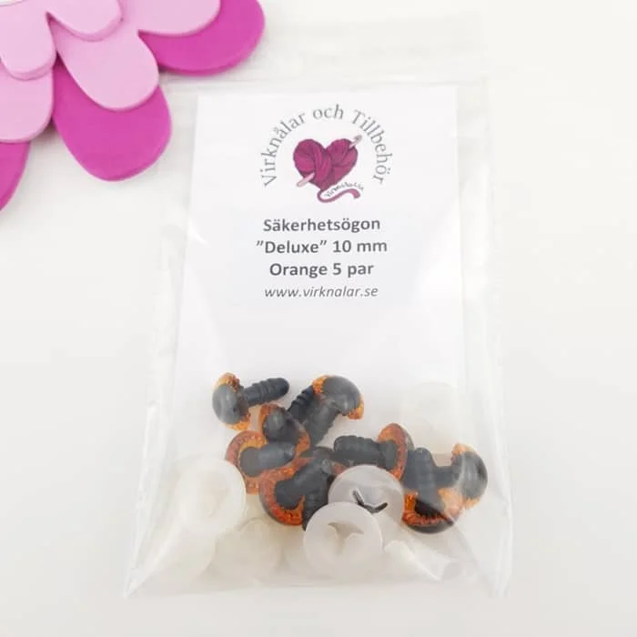 Begränsat antal Säkerhetsögon Deluxe 10 mm 5 par Orange