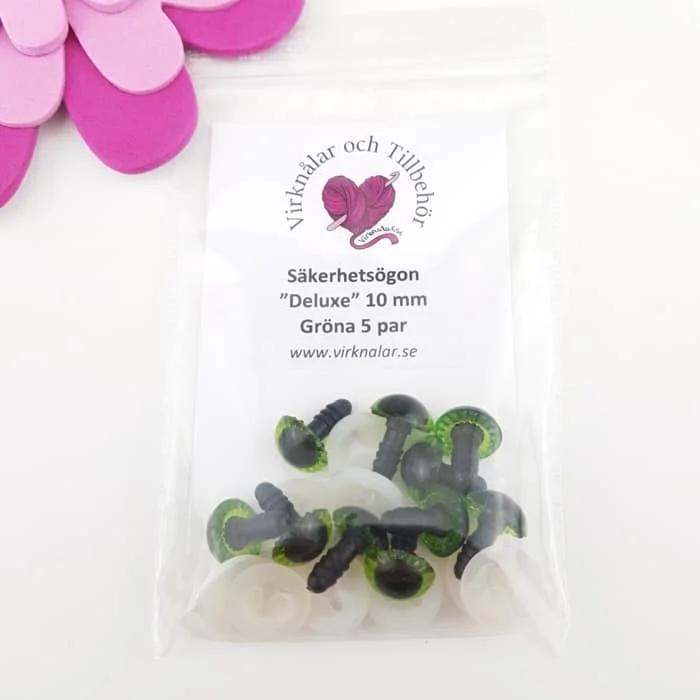 Endast idag SäkerhetsögonDeluxe 10 mm 5 par Gröna