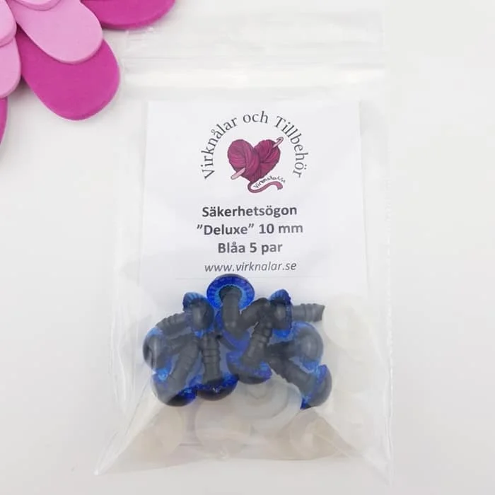 Bästa pris SäkerhetsögonDeluxe 10 mm 5 par Blåa