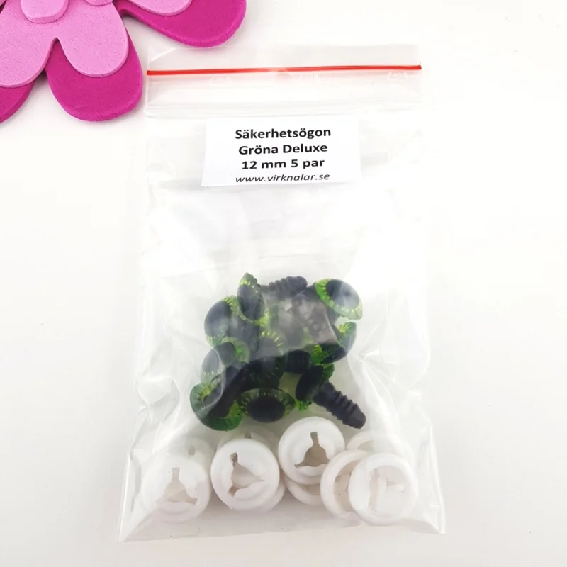 Reapris SäkerhetsögonDeluxe 12 mm 5 par Gröna
