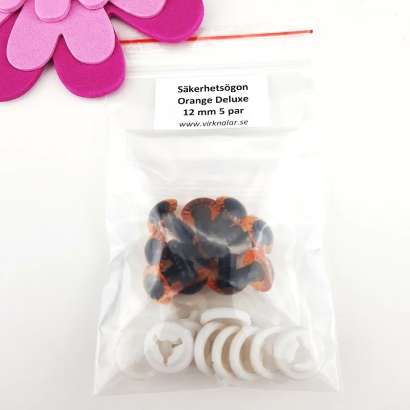 Fynd Säkerhetsögon Deluxe 12 mm 5 parOrange
