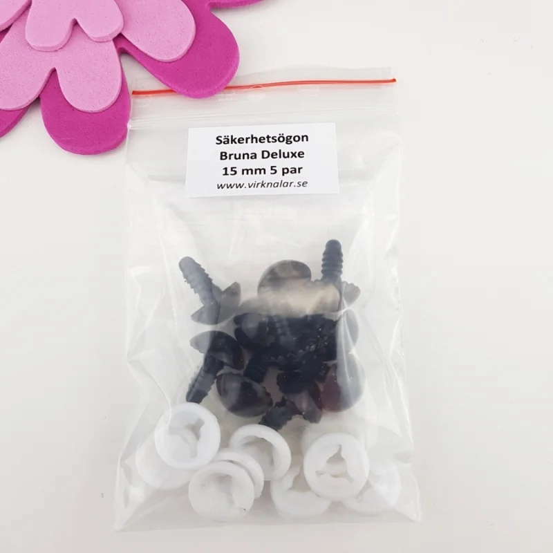 SäkerhetsögonDeluxe 15 mm 5 par Bruna Bästa pris