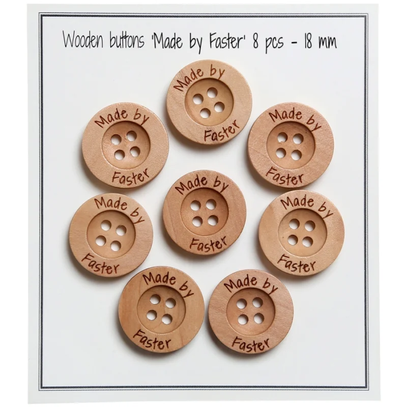 Rabatter Träknappar Made by Faster 18 mm 8 st 22738 Go Handmade