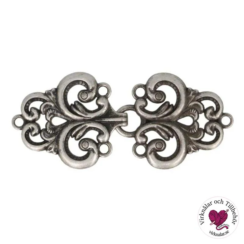 Rea Metall Norsk spänne Hyska o Hake Antiksilver 70 mm 1par 23340