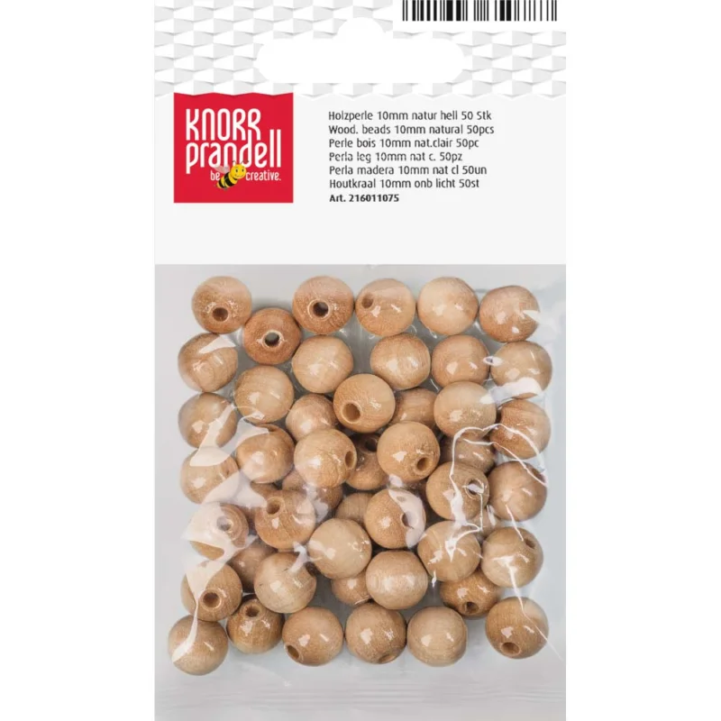 Begränsad tid Träpärlor 10 mm Knorr Prandell Natur