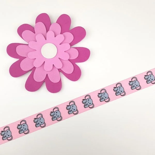 Erbjudandepris Band22 mm Elefanter Rosa band Per löpm