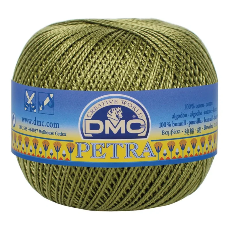 Virkgarn Dmc Petra Nr 8 100 g Mossgrön 53011 Begränsat antal