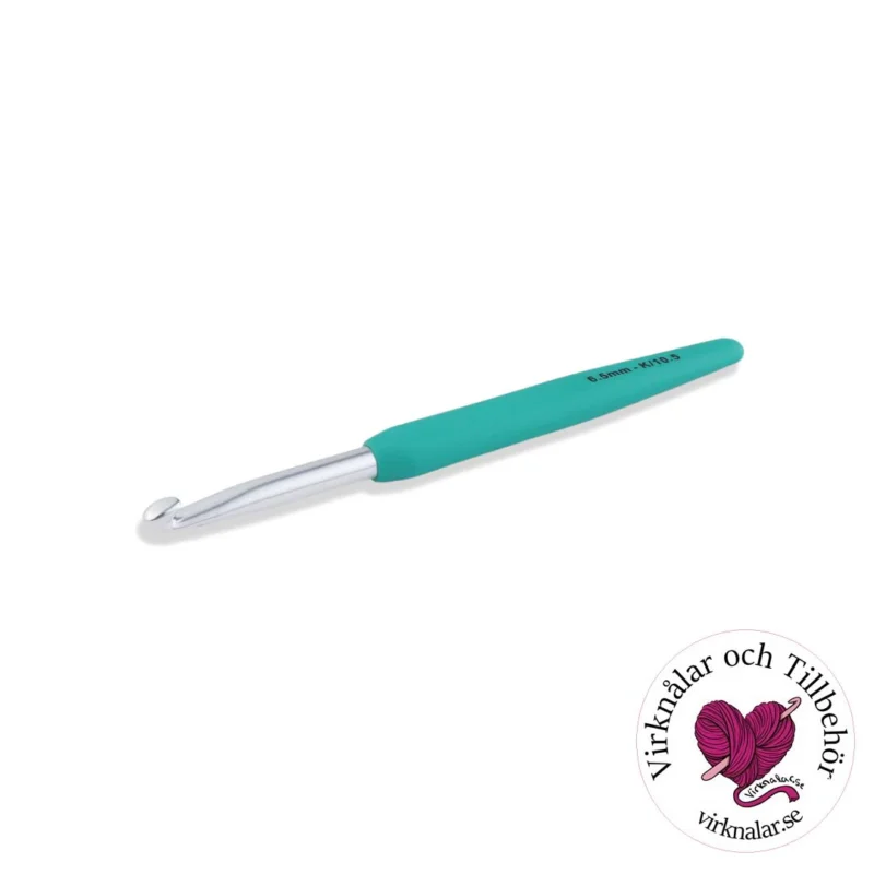 Endast denna vecka KnitPro Waves 2.0 Ergonomiska virknålar 6,5 mm Aquamarine Haze 944