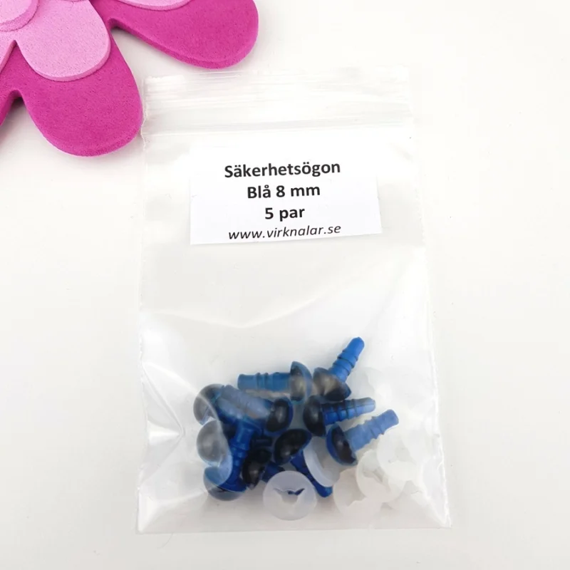 Säkerhetsögon FärgadeBlåa 8 mm5 par Sänkt pris