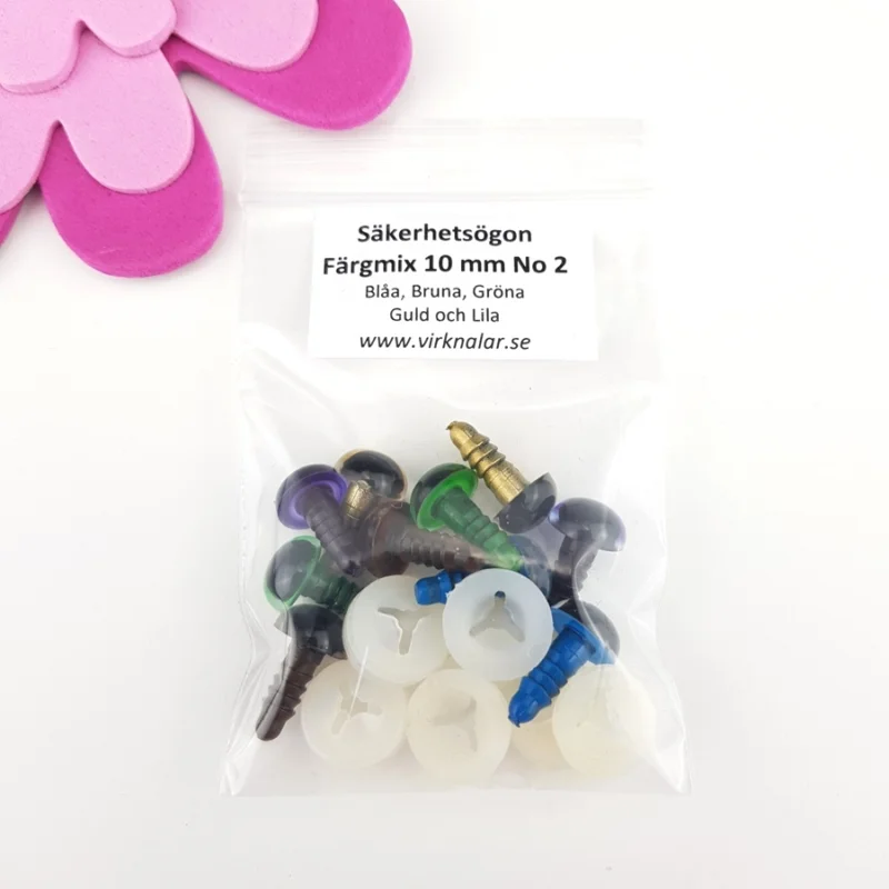 Fri frakt Säkerhetsögon Färgade 10 mm 5 parFärgmix No2