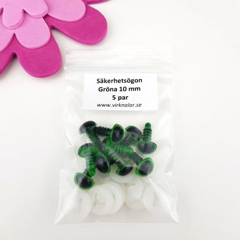 Säkerhetsögon FärgadeGröna 10 mm 5 par Erbjudande