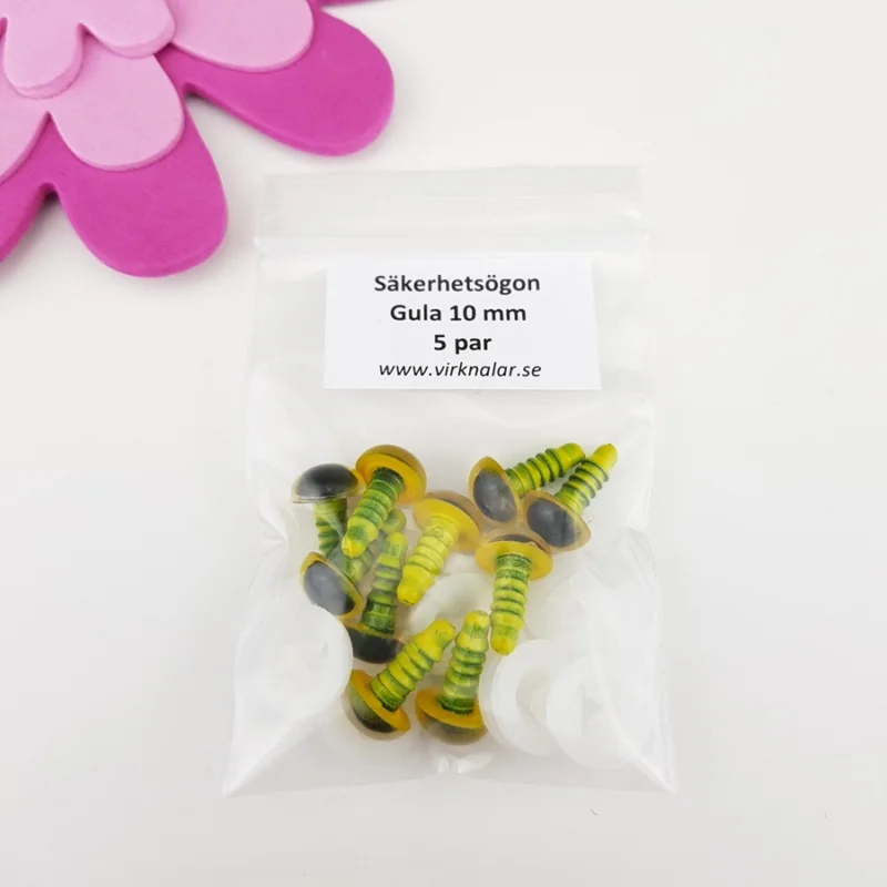 Säkerhetsögon FärgadeGula10 mm 5 par Fri frakt