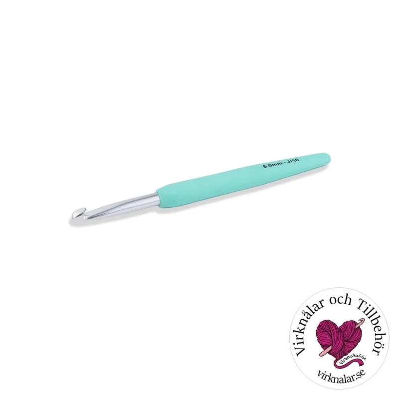 KnitPro Waves 2.0 Ergonomiska virknålar 6,0 mm Minty Teal 943 Populär