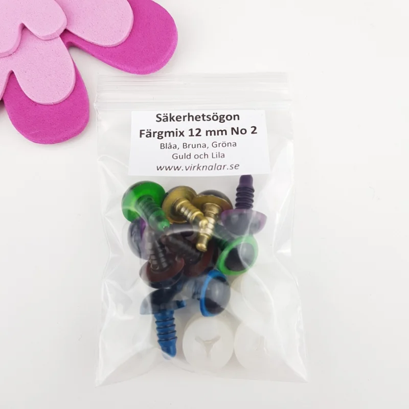 Säkerhetsögon Färgade12 mm 5 parFärgmix No2 risnedsättning
