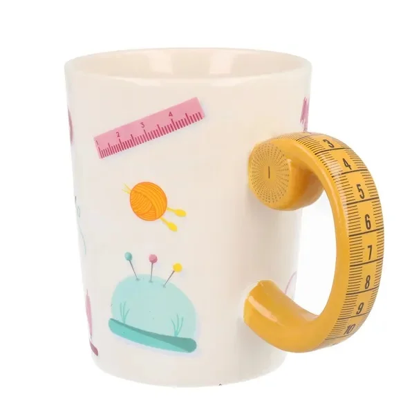 Bästa pris Mugg m Handarbetstema Sytema måttband fr Sew Tasty