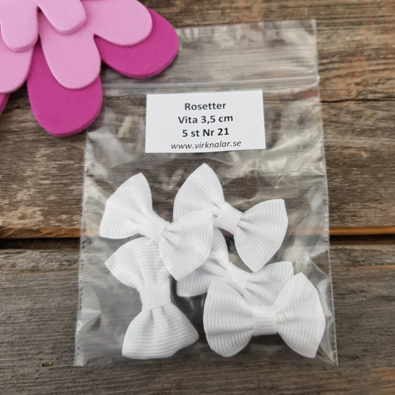 Fri frakt Rosetter Vita 3,5 cm 5 st Nr 21