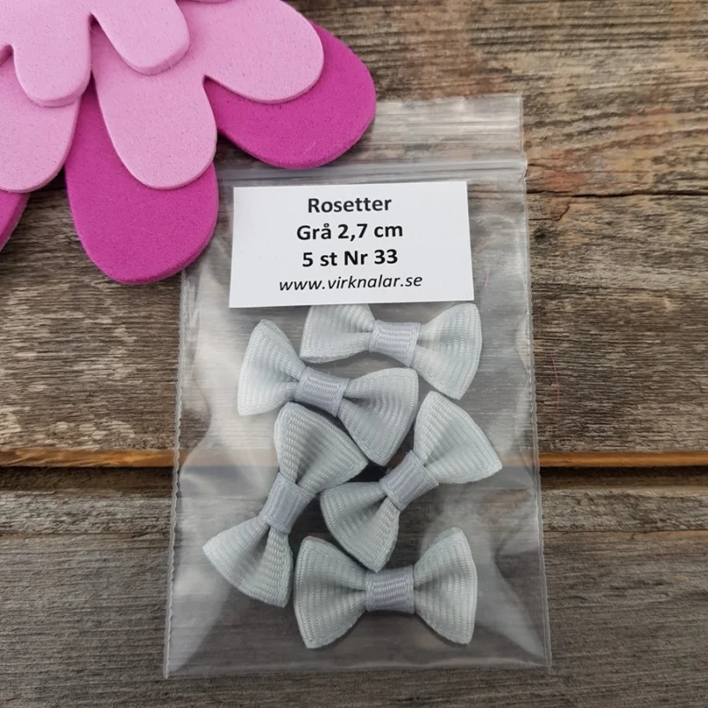 Rosetter Gråa 2,7 cm 5 st Nr 33 Premium