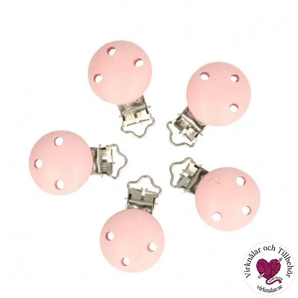 Köp online Träclips30 mm Ljusrosa medhål 5 st Nr 007