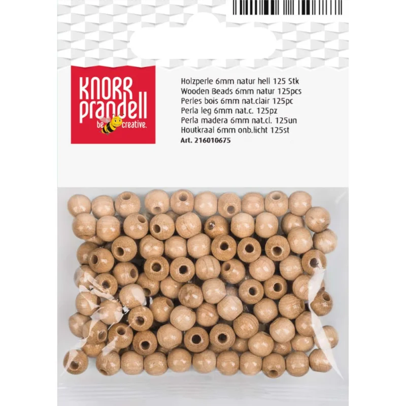 Sänkt pris Träpärlor 6 mm Knorr Prandell Natur