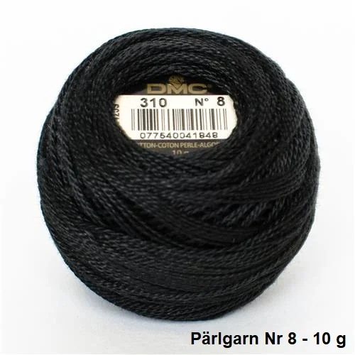 Köp online Virkgarn Dmc Cotton Perle Nr 8 Pärlgarn 10 g Svart 310