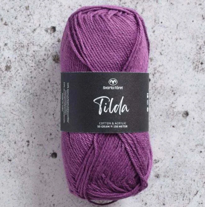 Billig Tilda garn 50 g Svarta Fåret Orchid Purple lila 563