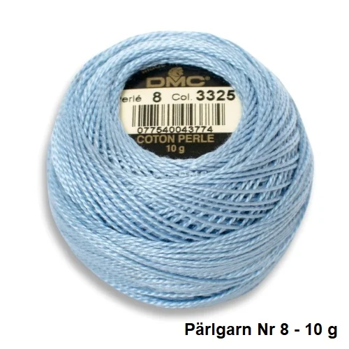 Virkgarn Dmc Cotton Perle Nr 8 Pärlgarn 10 g Ljusblå 3325 Nedsatt pris