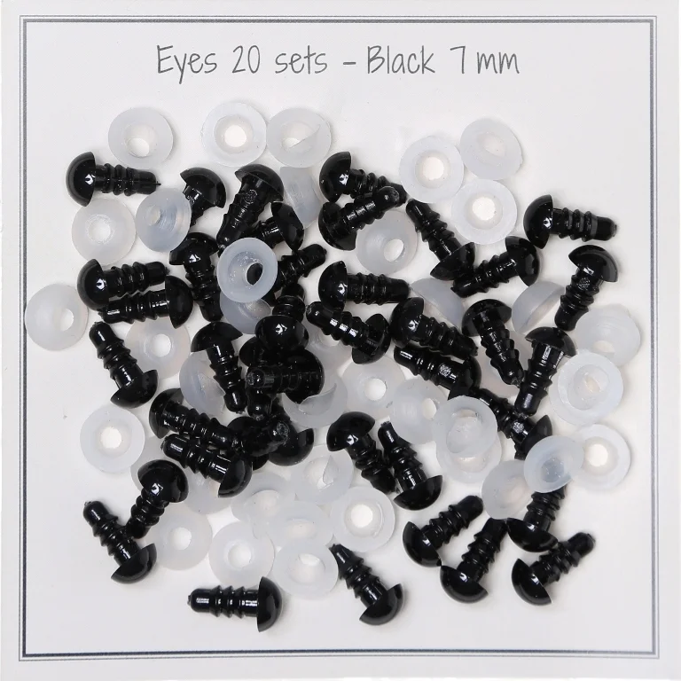 Säkerhetsögon Svarta 7 mm 20 par 17297Go Handmade Snabb leverans