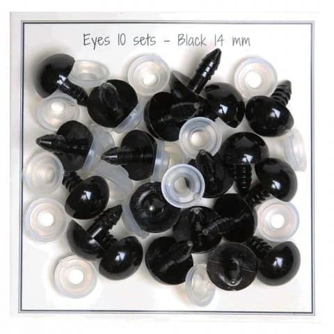 Endast idag Säkerhetsögon Svarta 14 mm 10 par 17164Go Handmade