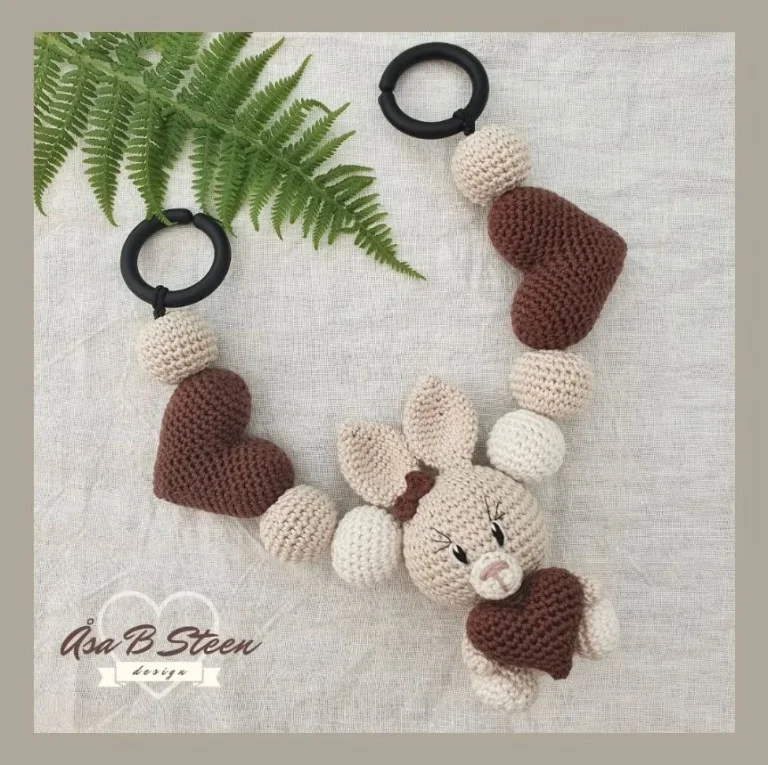 Kampanj Materialkit Virka Barnvagnsmobil Kanin Steenistugan Beige Brun
