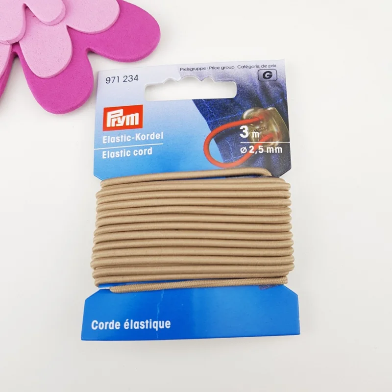 Rundresår 2,5 mm Beige 3 m 971 234 Prym risnedsättning