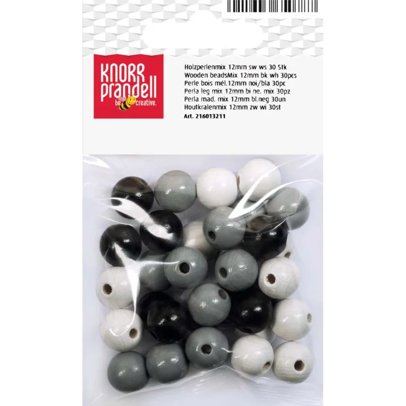 Trygg betalning Träpärlor 12 mm Knorr Prandell Gråmix