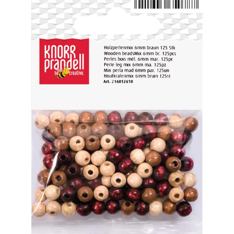 Fynd Träpärlor 6 mm Knorr Prandell Brunmix