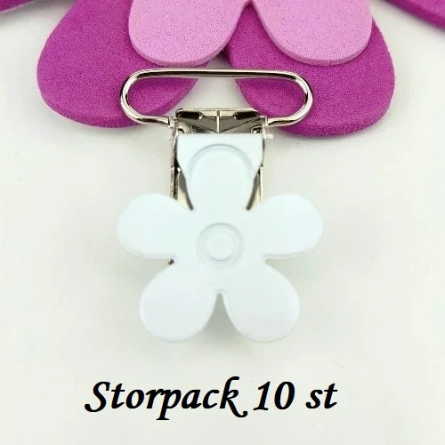 Snabb leverans Clips Blomma Vit – Storpack 10 st inkl 10 st O-ringar