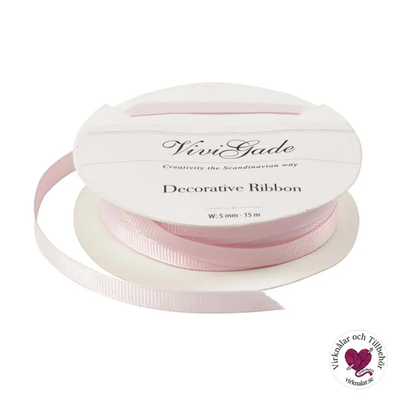 Erbjudande Band dekorband Ljusrosa 6 mm 15 m