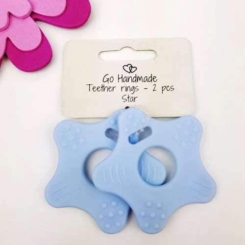 Handla nu Bitringar Stjärnor 2 st Ljusblå 22065 Go Handmade
