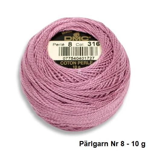 Begränsad tid Virkgarn Dmc Cotton Perle Nr 8 Pärlgarn 10 g Medium Antique Mauve 316