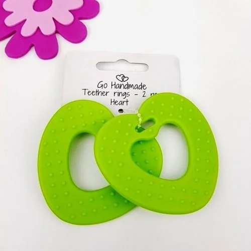 Bitringar Hjärtan 2 st Kiwigrön 22081Go Handmade Erbjudandepris