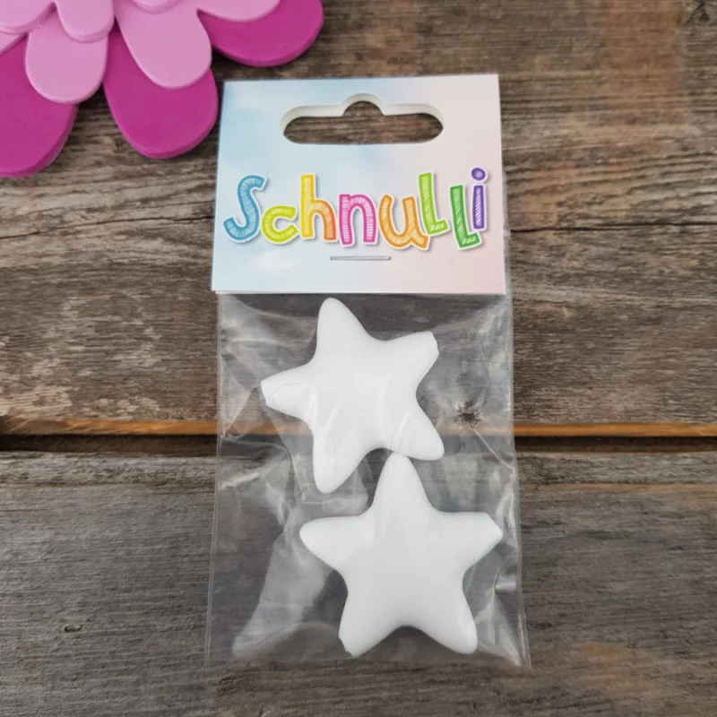 Silikonpärlor Schnulli Vita Stjärnor 4 cm 2 st 104 Begränsad tid