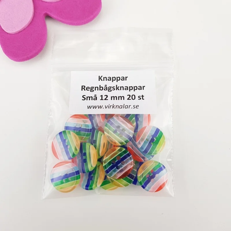 Kundfavorit Knappar plastknappar Regnbågsknappar Små 12 mm 20 st