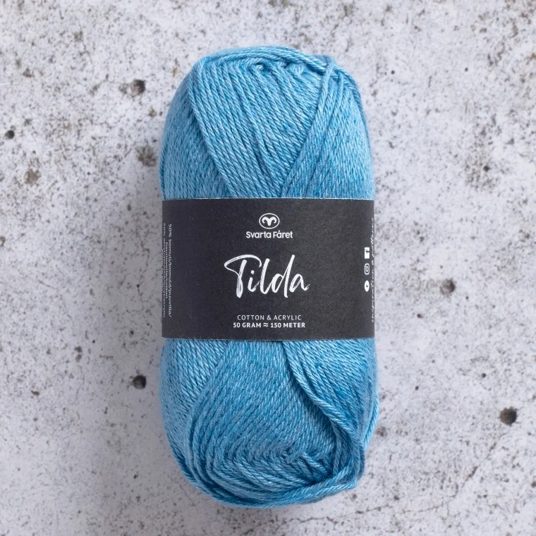 Fynd Tilda garn 50 g Svarta Fåret Bonnie Blå Nr 71