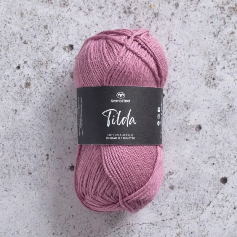Tilda garn 50 g Svarta Fåret Gammelrosa Nr 543 Billig